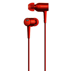 Sony MDR-EX750 h.ear High Resolution Noise Cancelling In-Ear Headphones with In-Line Mic/Remote Cinnabar Red